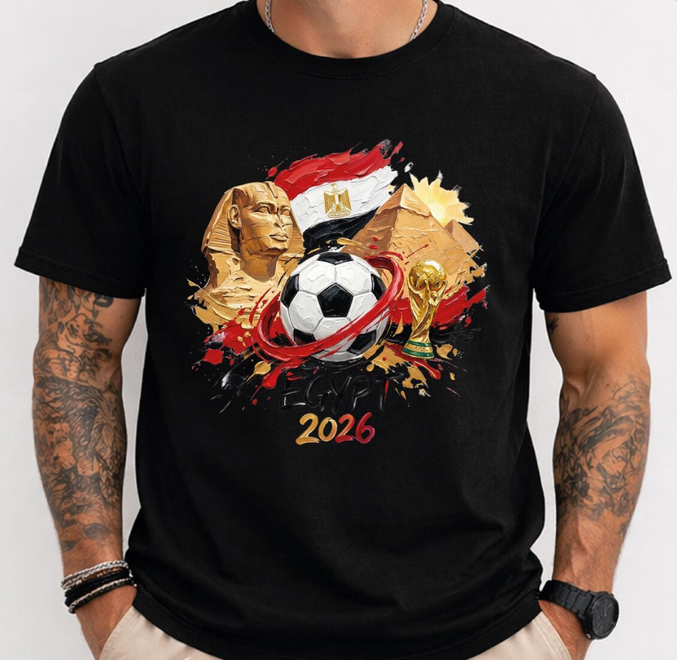 Egypt 2026 Shirt, World Cup Soccer Tee, Pyramid Graphic T-Shirt, Egypt Flag Football Tee, FIFA Fan Gift, African Soccer Shirt