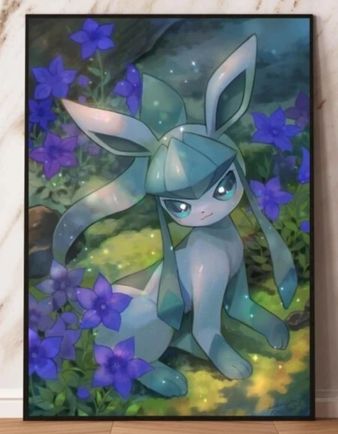 Glaceon PokeArt Canvas Poster Anime wall Art home decor