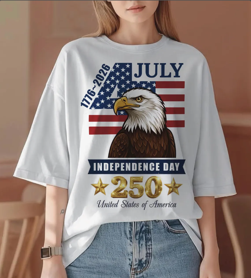 Bald Eagle USA 250th Anniversary Shirt, 4th Of July Graphic Tee, United States 250 Years Freedom T-Shirt, Patriotic American Pride Top