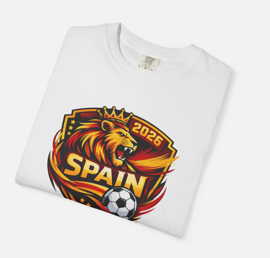 Spain Lion Soccer Crest T-Shirt | 2026 Football Badge
