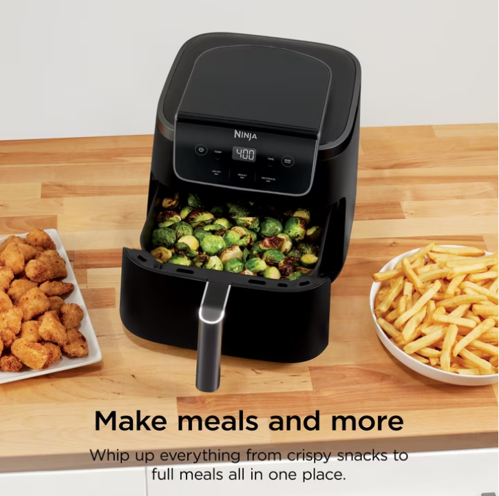 Ninja Air Fryer Pro XL 5-Qt, 3-in-1, 400°F Air Crisp Technology, Nonstick Crisper Plate, AF140 Black