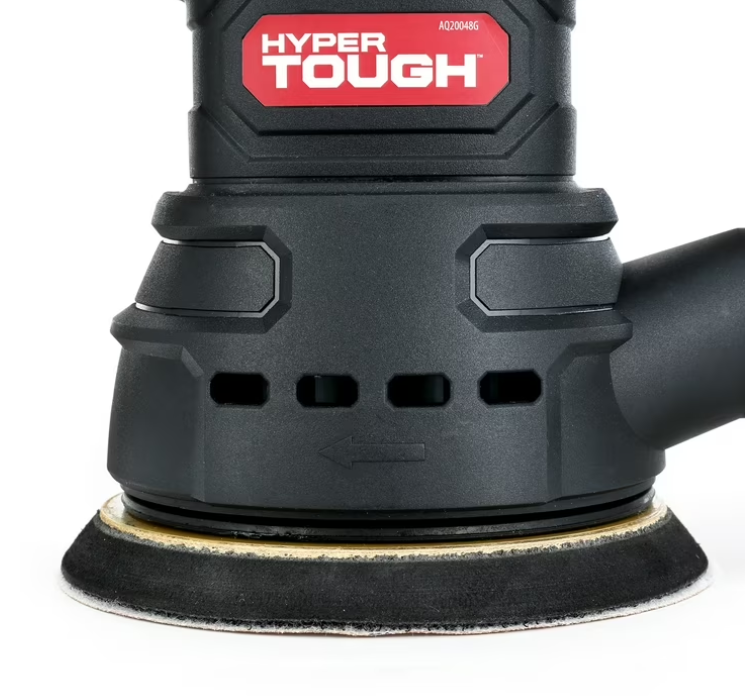 Hyper Tough 2.5 Amp Corded 5 inch Orbital Sander with Dust Bag, Vacuum Hose Adapter & 3 Sanding Sheets, New Condition