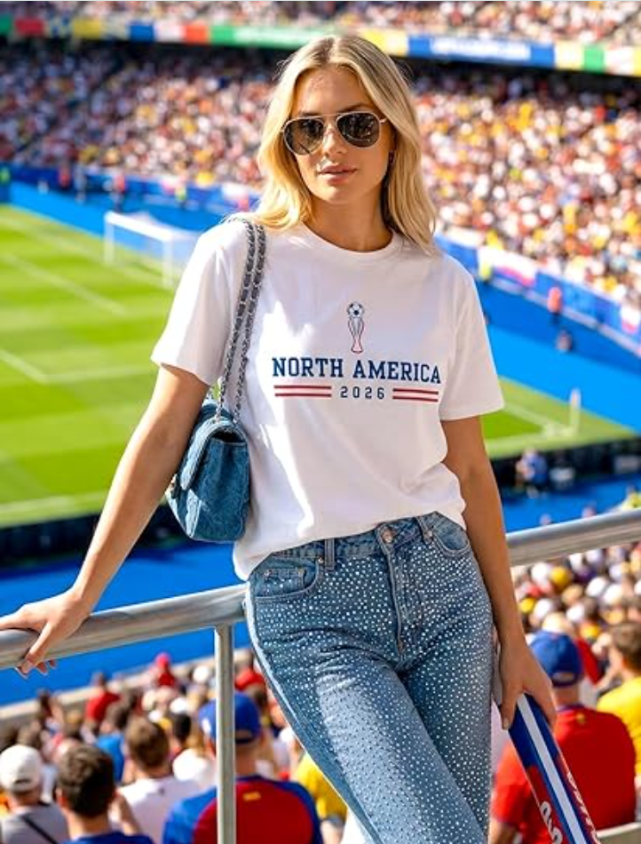 Women Soccer Cup Shirt 2026 North America Shirts USA Football Soccer Jersey Ball Game Short Sleeve T-Shirt