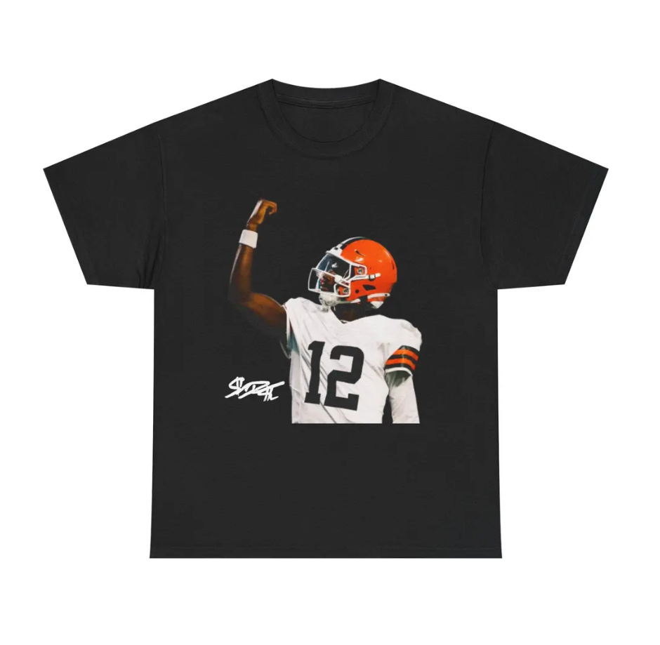 Shedeur Sanders Cleveland T-Shirt, Autograph Edition, Football Tee