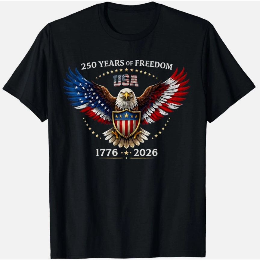 USA Independence 250th Anniversary 1776 2026 Patriotic Eagle unisex T-Shirt