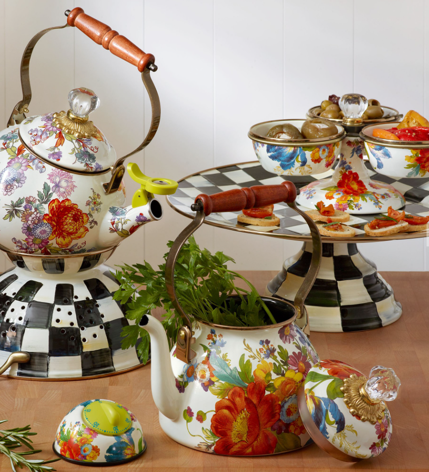 MacKenzie-Childs Flower Market Tea Kettle - 2-Qt.