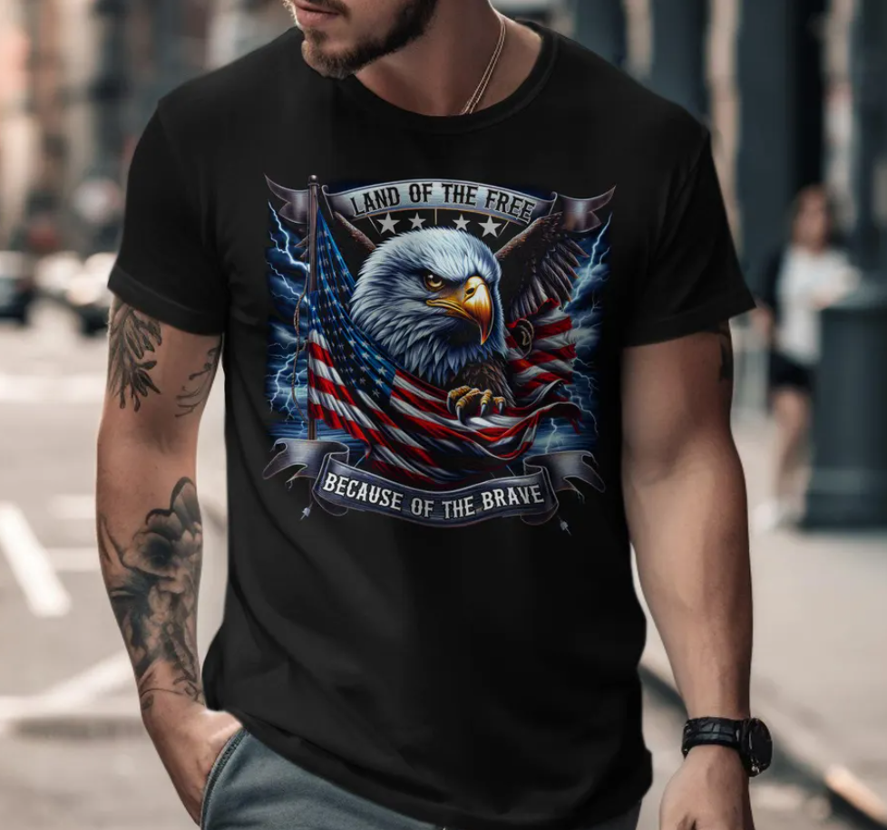 Patriotic Eagle Graphic Tee: American Flag USA Shirt