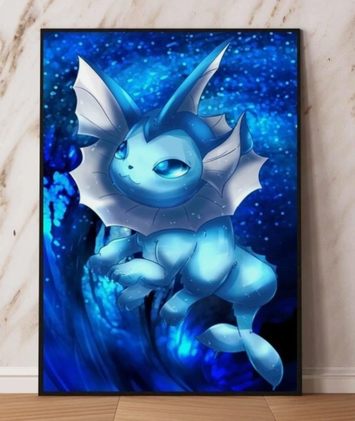 Vaporeon PokeArt Canvas Poster anime wall art home decor