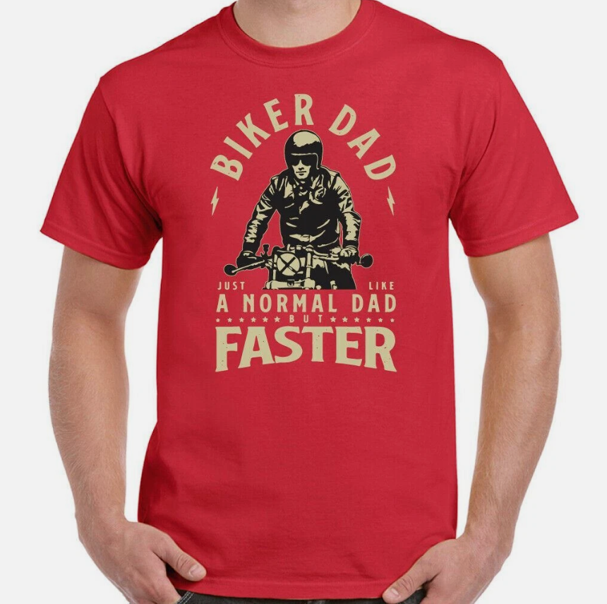 BIKER DAD T-SHIRT, Mens Funny Father's Day TEE TOP Motorbike Motorcycle
