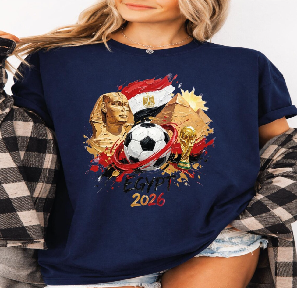Egypt 2026 Shirt, World Cup Soccer Tee, Pyramid Graphic T-Shirt, Egypt Flag Football Tee, FIFA Fan Gift, African Soccer Shirt