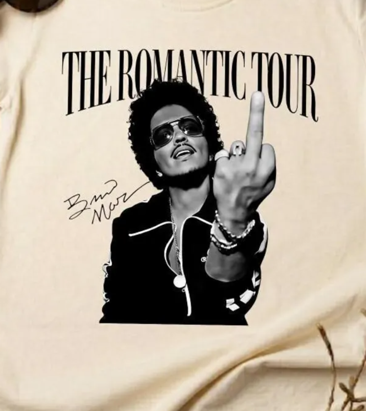 Comfort Colors Bruno M The Romantic Tour T-shirt, Concert Shirt, Music Lover Tee, B Mars Fan Shirt, Vintage style graphic shirt