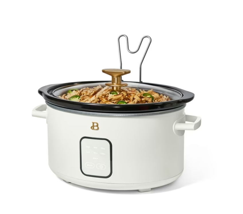 Beautiful 4Qt Slow Cooker with Touch-Activated Display, White Icing by Drew Barrymore