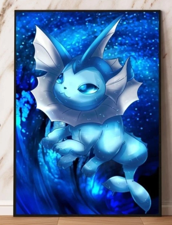 Vaporeon PokeArt Canvas Poster anime wall art home decor