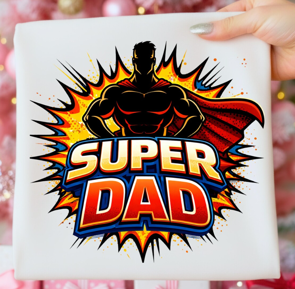 Father’s Day Super Dad Superhero Graphic Design – Comic Book Strong Dad Sublimation File for T-Shirt, Mug & Tumbler