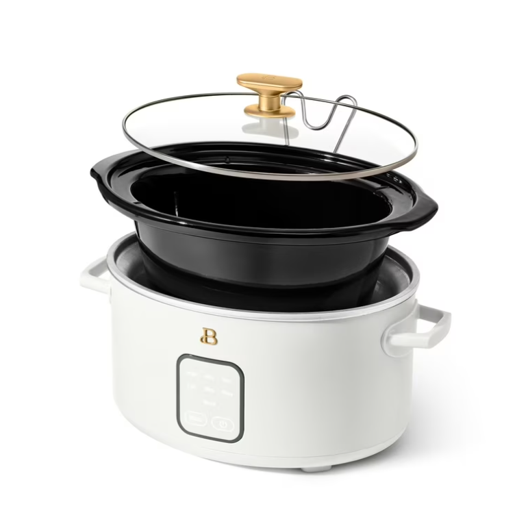 Beautiful 4Qt Slow Cooker with Touch-Activated Display, White Icing by Drew Barrymore