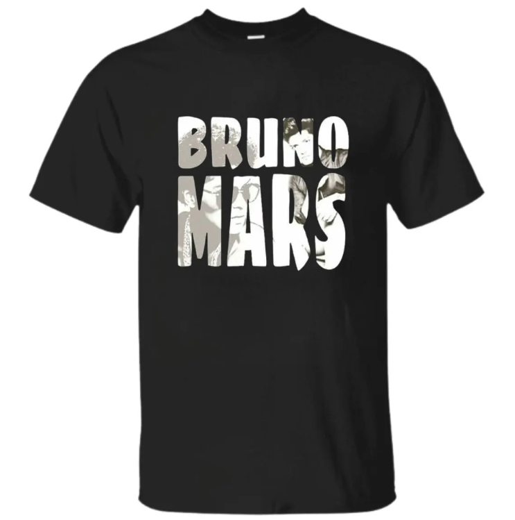 Bruno Mars Shirt, Bruno Mars Typography Tee, Retro Music Graphic Shirt, Minimalist Bruno Mars Fan Gift, Unisex Streetwear Tee