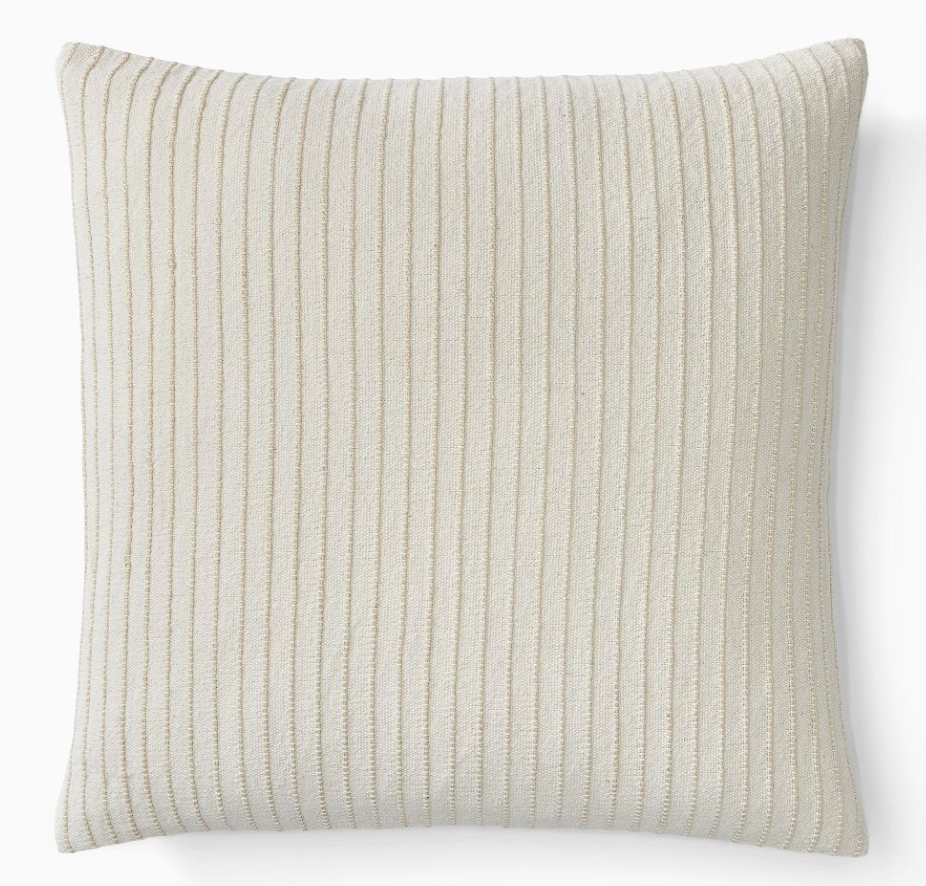 Jute Simple Line Pillow Cover