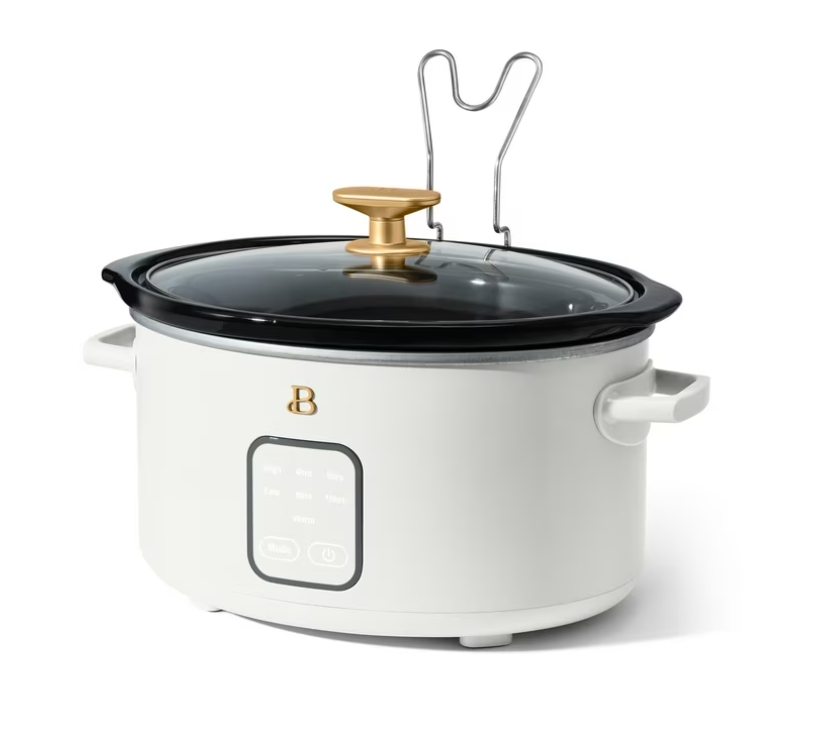 Beautiful 4Qt Slow Cooker with Touch-Activated Display, White Icing by Drew Barrymore