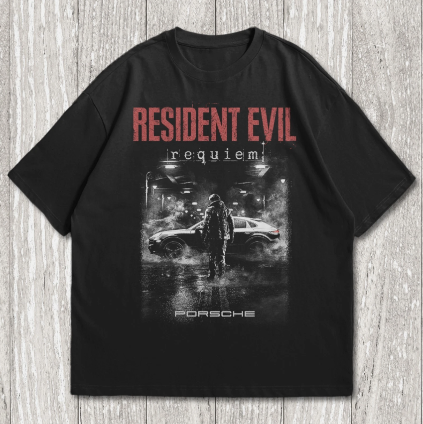 Resident Evil Requiem T-Shirt - Leon kennedy T-shirt - Porsche Black Shirt