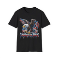 American Eagle Land of the Free T-Shirt Patriotic Flag Graphic Street Art Style