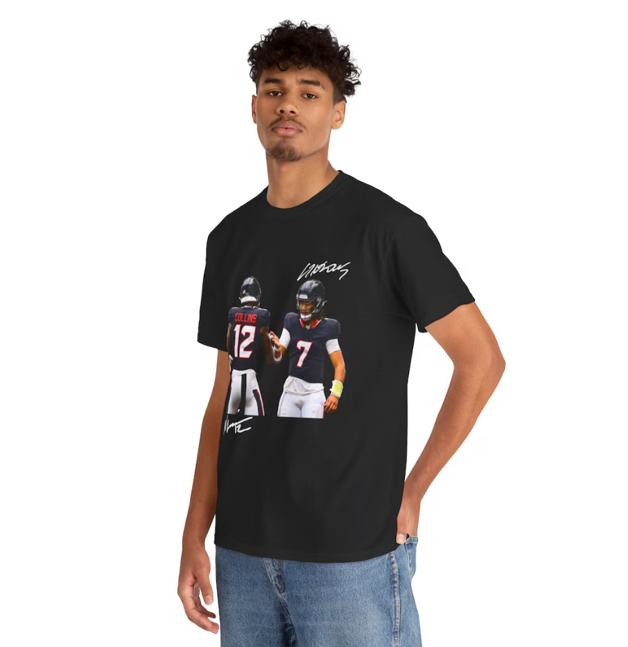 Nico Collins and Cj Stroud Houston T Shirt Autograph Edition Football