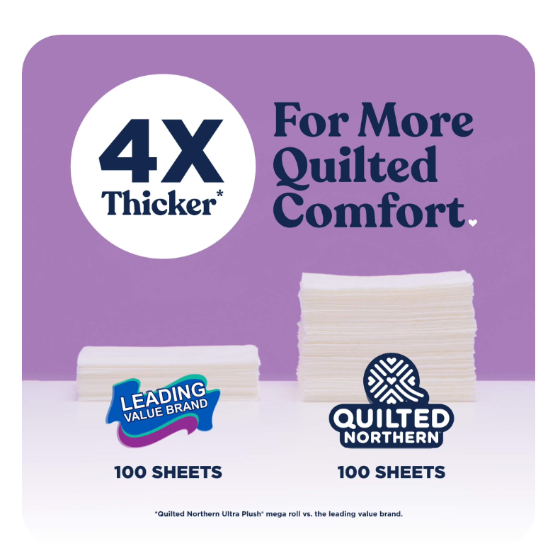 Quilted Northern Ultra Plush 3-Ply Toilet Paper, 24 Mega Rolls, 255 Sheets Per Roll