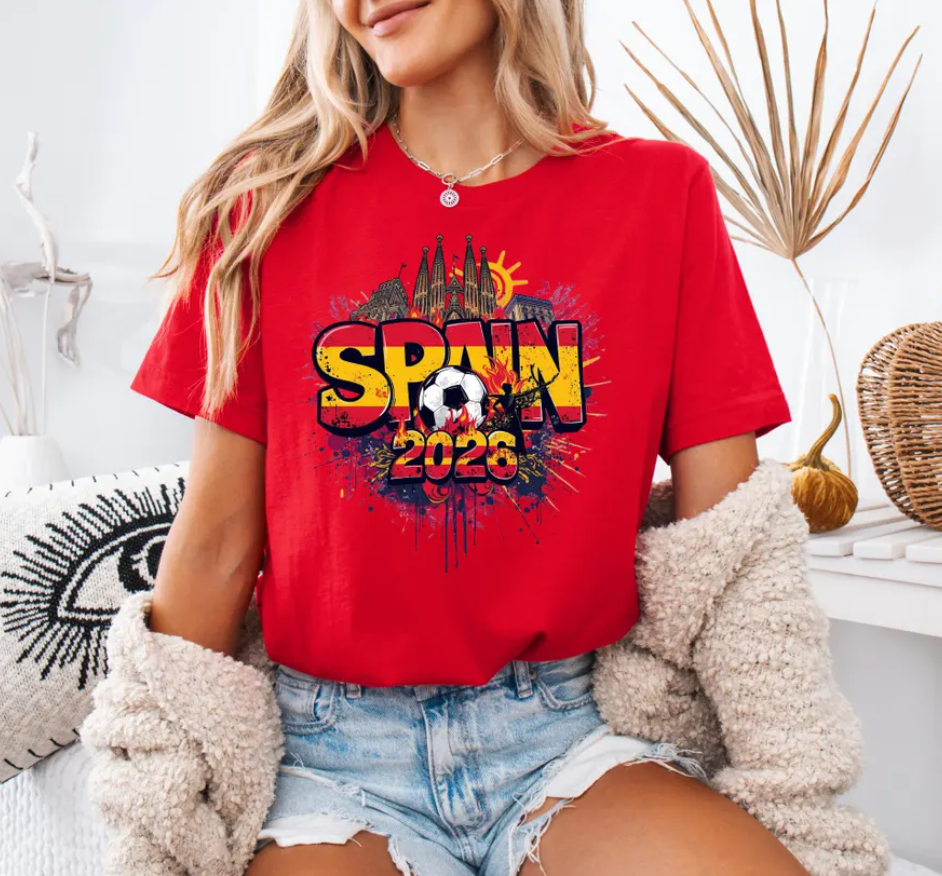 Spain Soccer T-Shirt 2026 | Spanish Football Fan Tee | United 2026 Tournament 2026 Spain Gift | La Furia Roja Fan Apparel