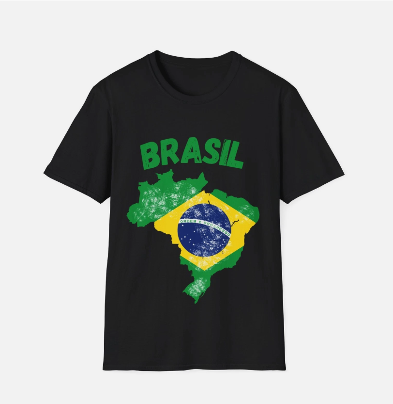 Brazil Brasil Flag T-Shirt , World Cup T-Shirt, Gift for him, Gift for Her