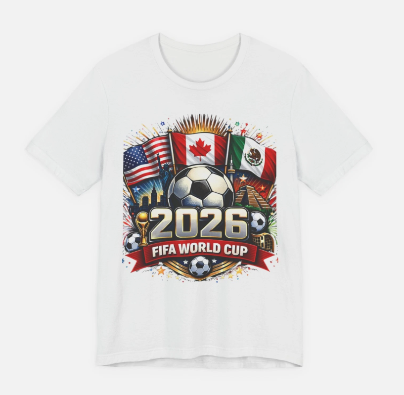 2026 FIFA World Cup Soccer Tee | USA Canada Mexico Flags