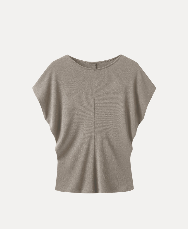 Linen-Blend Round Neck Relaxed Summer Top