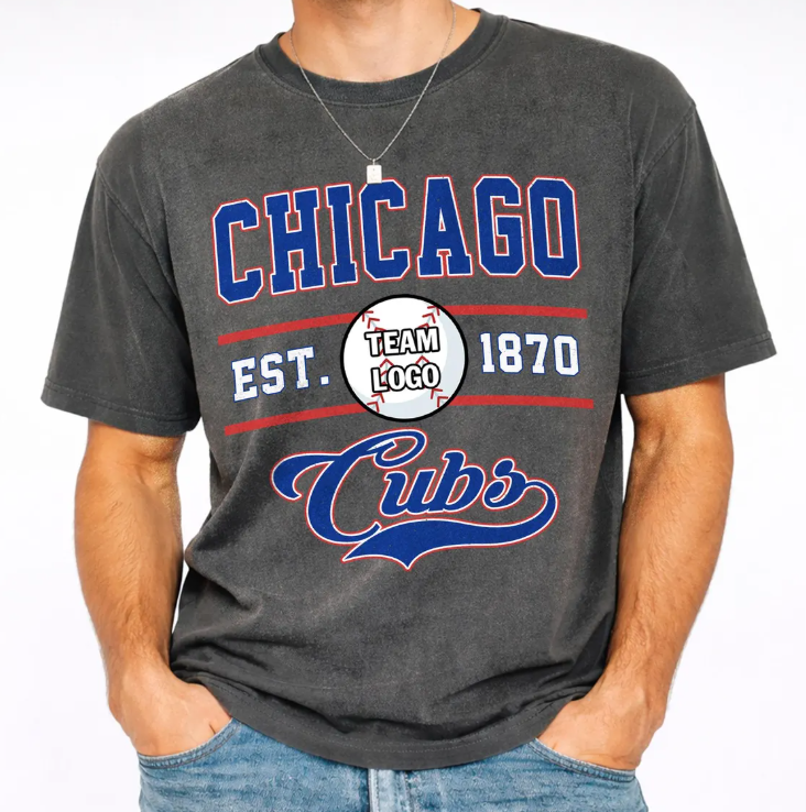Chicago Baseball Shirt Vintage Sports Tee, Cubs Baseball Fan Shirt, Retro Baseball Tee, Game Day Shirt, Baseball Lover Gift