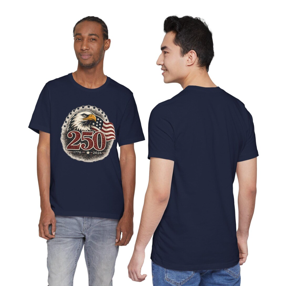 Patriotic 250 T-Shirt, America 1776-2026 Eagle Shirt, 4th of July Shirt Men, USA Flag Shirt, Independence Day Tee, American Pride Gift