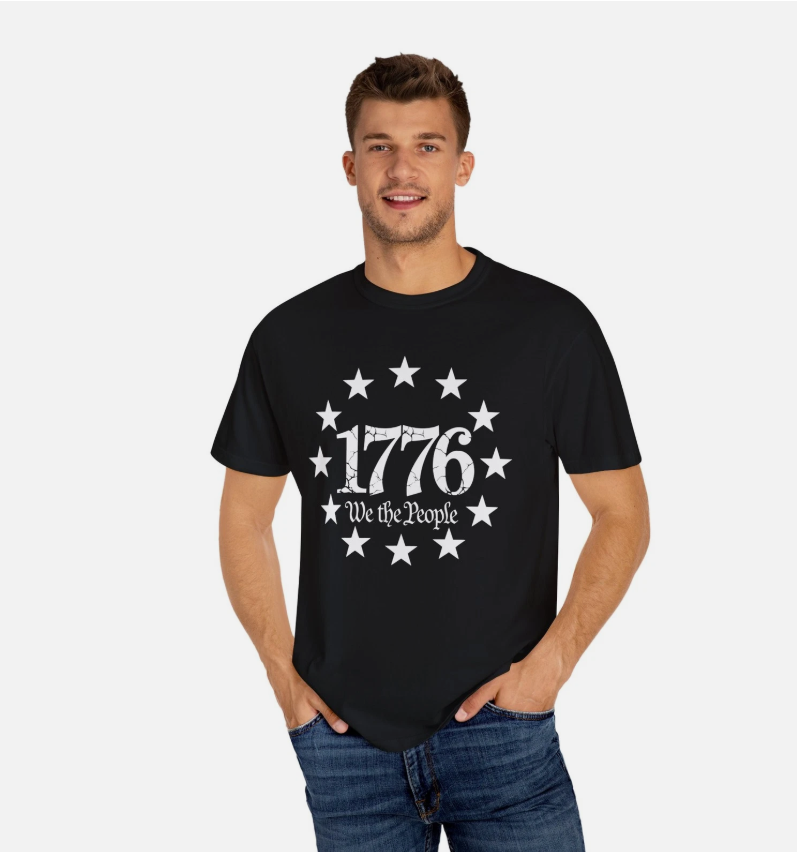 Patriotic Tee, Independence Day Shirt, American Flag Top, 4th of July Apparel