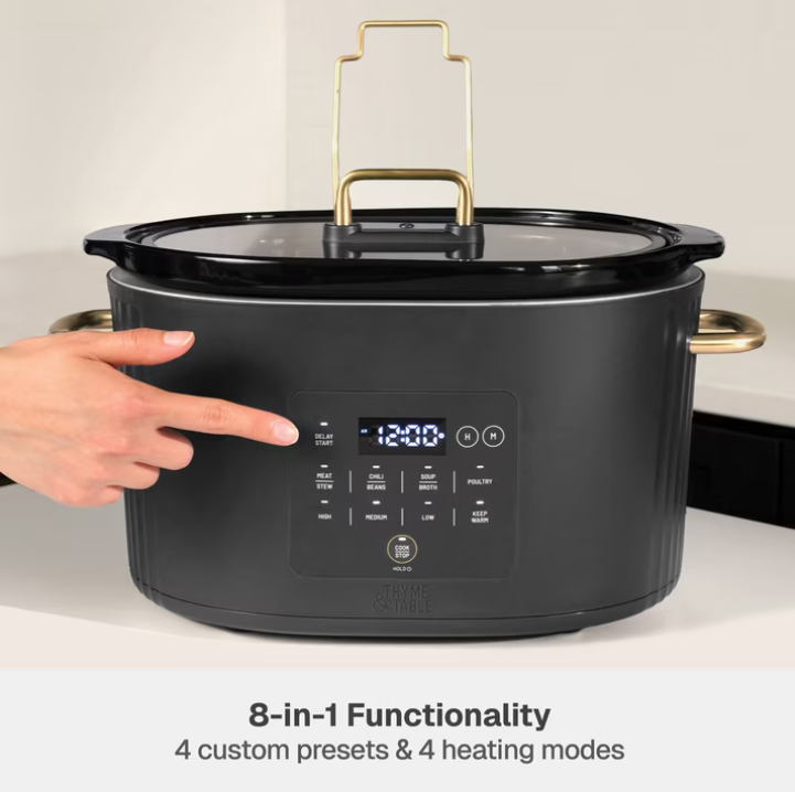 Thyme & Table 6QT Programmable Slow Cooker, Slate Grey