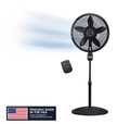Lasko Cyclone 18" Quiet Oscillating Pedestal Fan with Remote, Timer, Adjustable Height for Whole Room Cooling, Black, 1843
