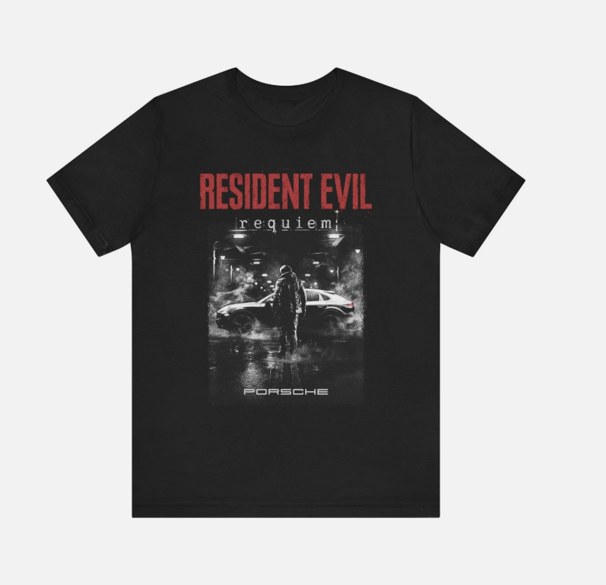 Resident Evil Requiem T-Shirt - Leon kennedy T-shirt - Porsche Black Shirt