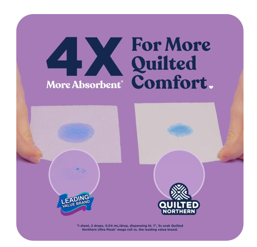 Quilted Northern Ultra Plush 3-Ply Toilet Paper, 24 Mega Rolls, 255 Sheets Per Roll