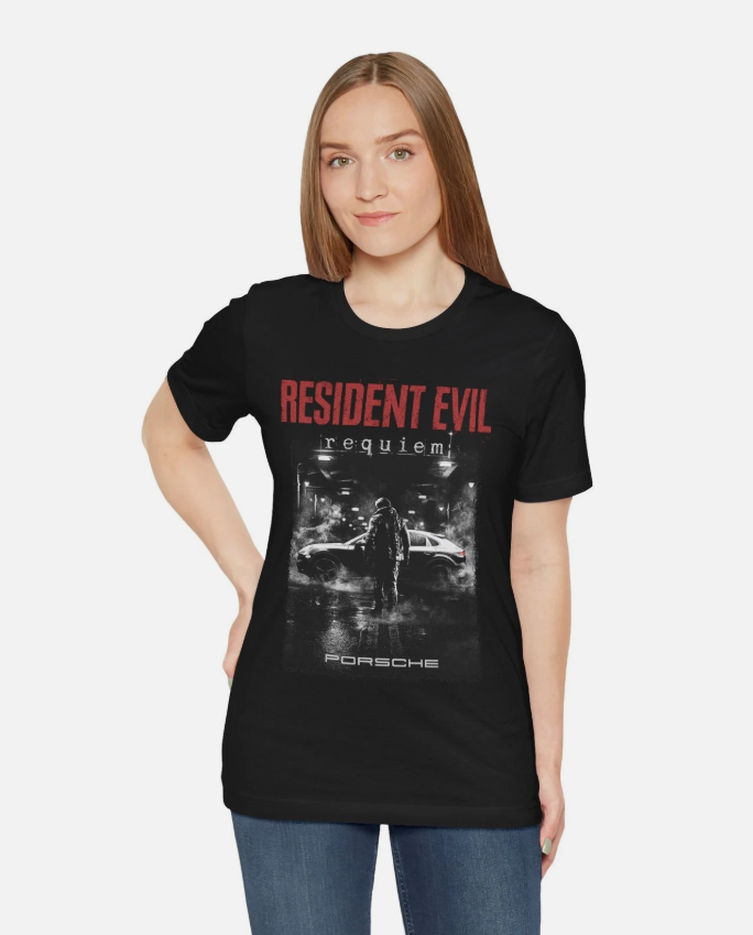 Resident Evil Requiem T-Shirt - Leon kennedy T-shirt - Porsche Black Shirt