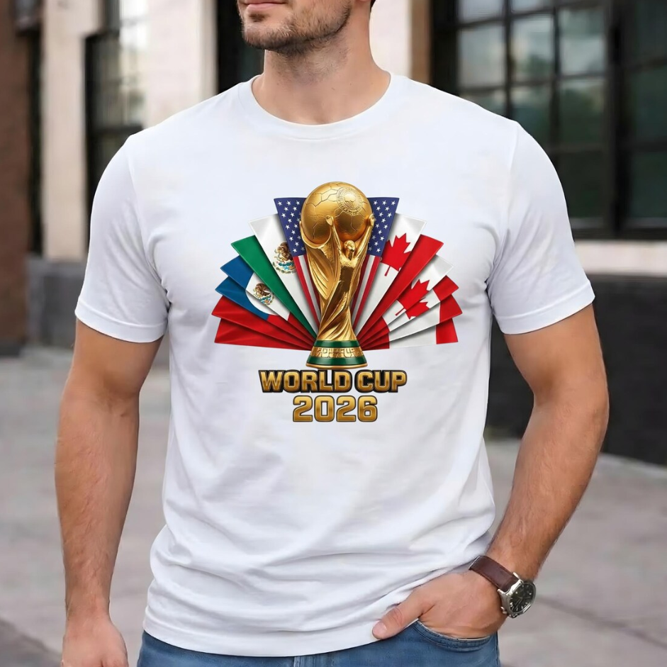 2026 World Cup Soccer Fan T-Shirt – USA, Canada, Mexico Tournament Tee