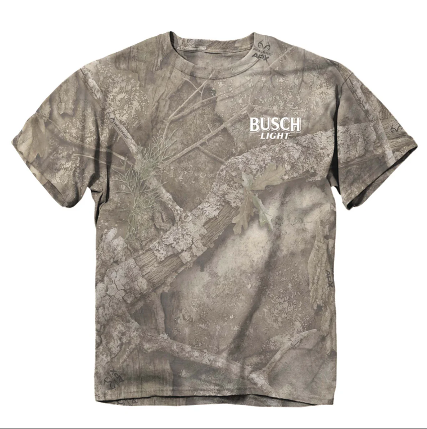 Busch Whitetail Short Sleeve T-Shirt in Washed Camo