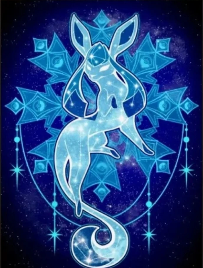 Glaceon PokeArt Canvas Poster Wall Art Home Decor