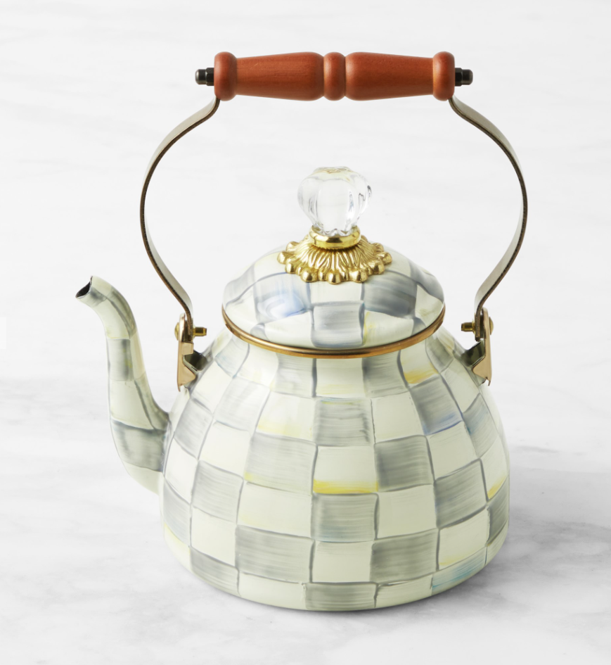 MacKenzie-Childs Sterling Check Tea Kettle - 2-Qt.
