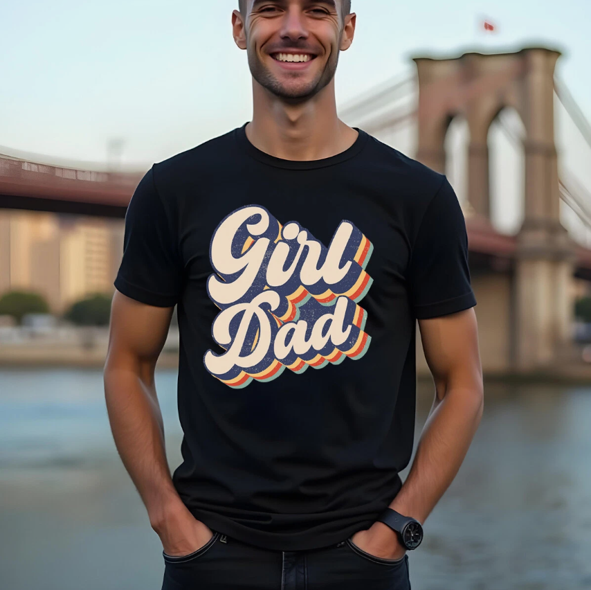 Mens Girl Dad Funny Fathers Day T-Shirt Tee Best Daddy Ever Papa Life Gift