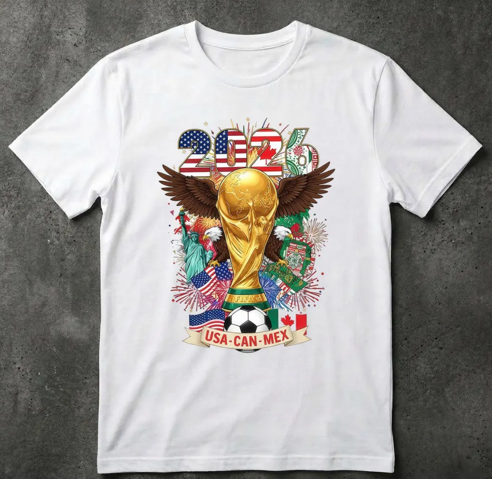World Cup 2026 Soccer Shirt 3D, Custom USA Canada Mexico Football Tee
