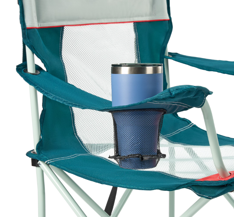 Ozark Trail Oversized Mesh Camping Chair with Carry Bag and Cup Holders