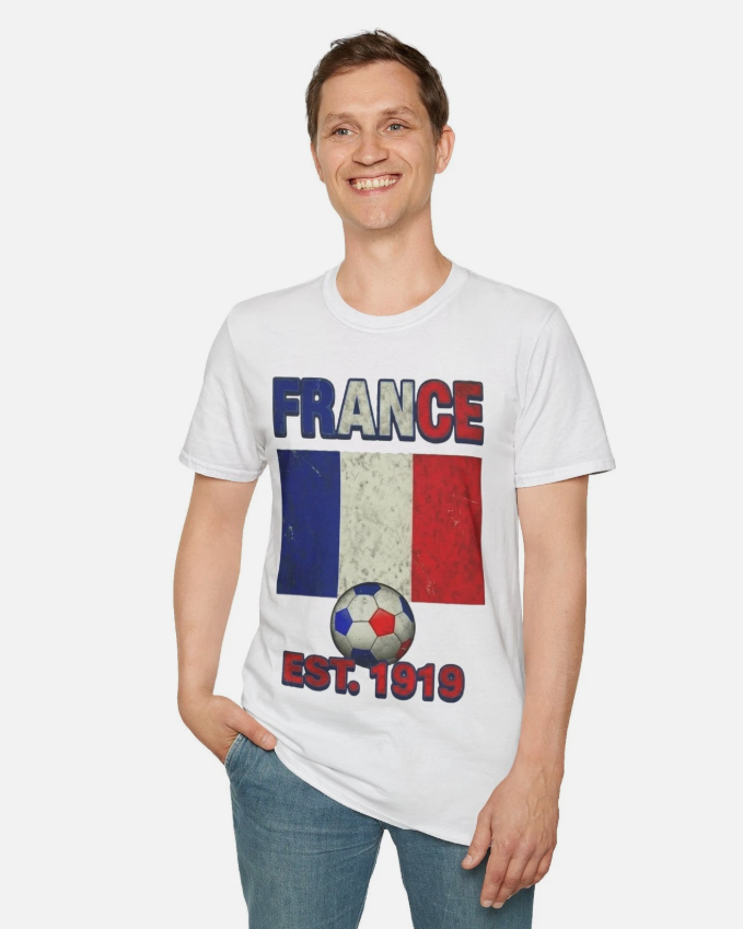 France Flag Soccer Est. 1919 T-Shirt | French Football Jersey Retro