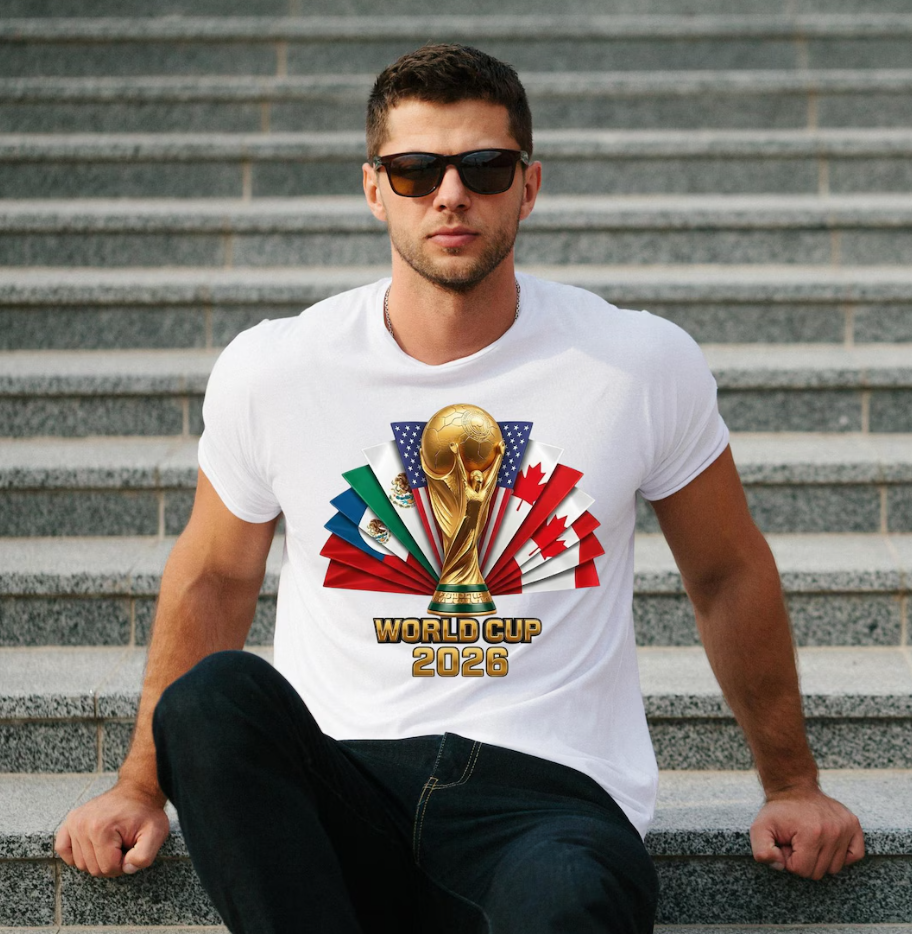 2026 World Cup Soccer Fan T-Shirt – USA, Canada, Mexico Tournament Tee