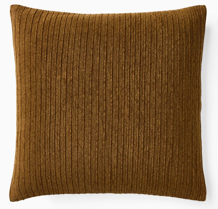 Jute Simple Line Pillow Cover