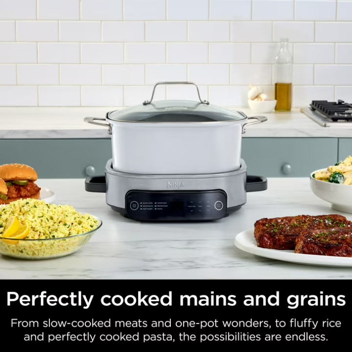 Ninja 10-in-1 Everyday PossibleCooker 6.5 Qt Multi-Cooker, Slow Cook, Dutch Oven, Rice Cooker, MC1100 White