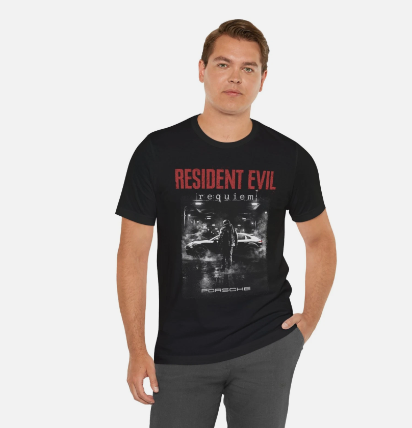 Resident Evil Requiem T-Shirt - Leon kennedy T-shirt - Porsche Black Shirt